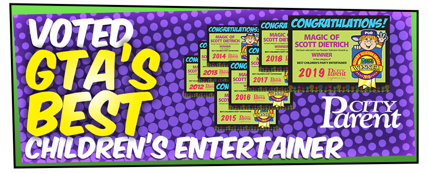 Voted GTA's Best Children's Entertainer from 2012 to 2016